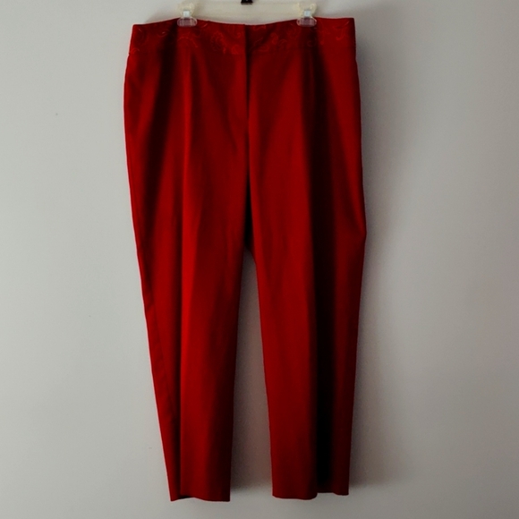 Norton McNaughton Wide Leg Dress Pants Size 20W Burgundy Wine Red Trousers - Picture 3 of 14